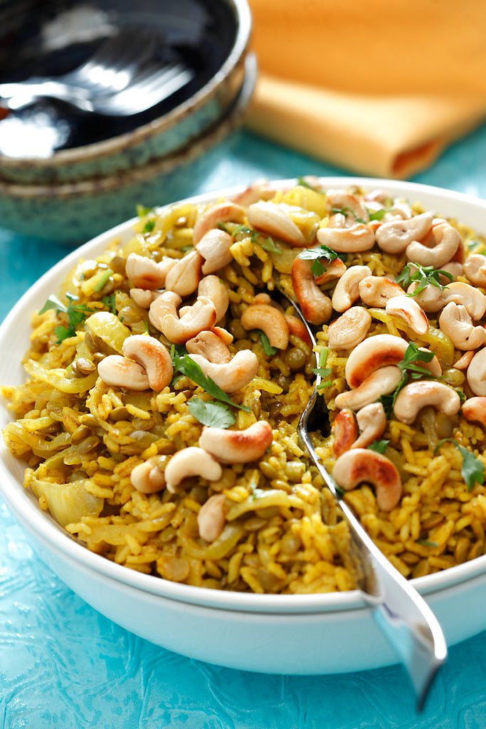 Wheat Berry Pilaf with Cashew Nuts