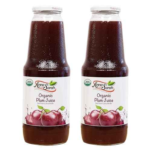 Organic Plum Juice 33.8 oz, 2 Pack - USDA Certified Pure Juice