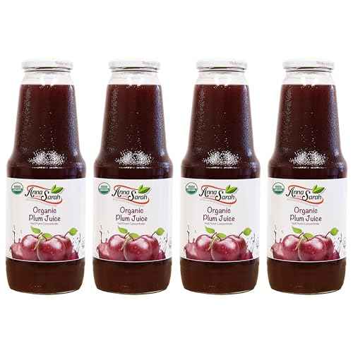 Organic Plum Juice 33.8 oz 4 Pack - Pure USDA Certified Juice