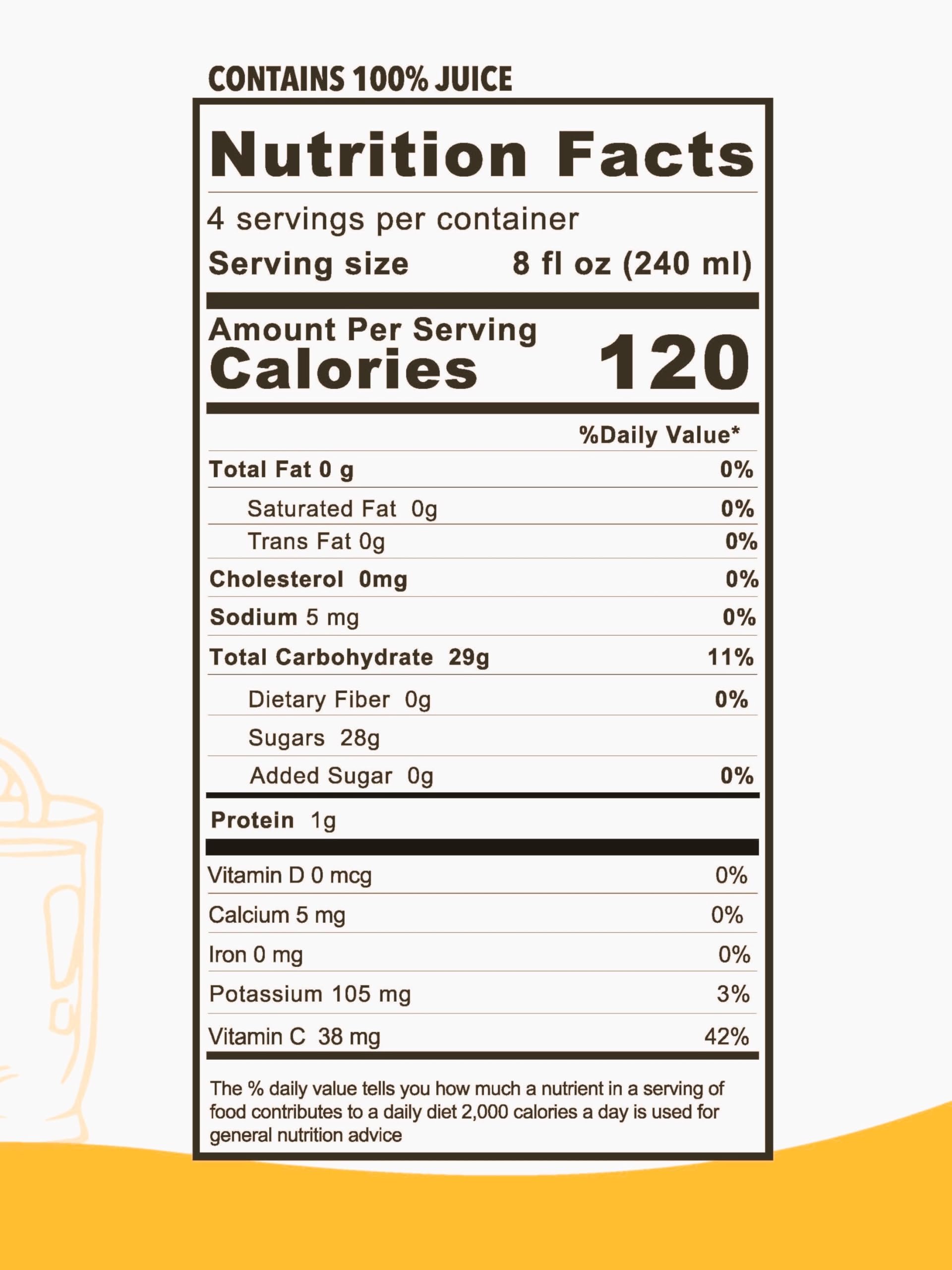 USDA Certified Organic Orange Juice 6-Pack (33.8 oz) - 0