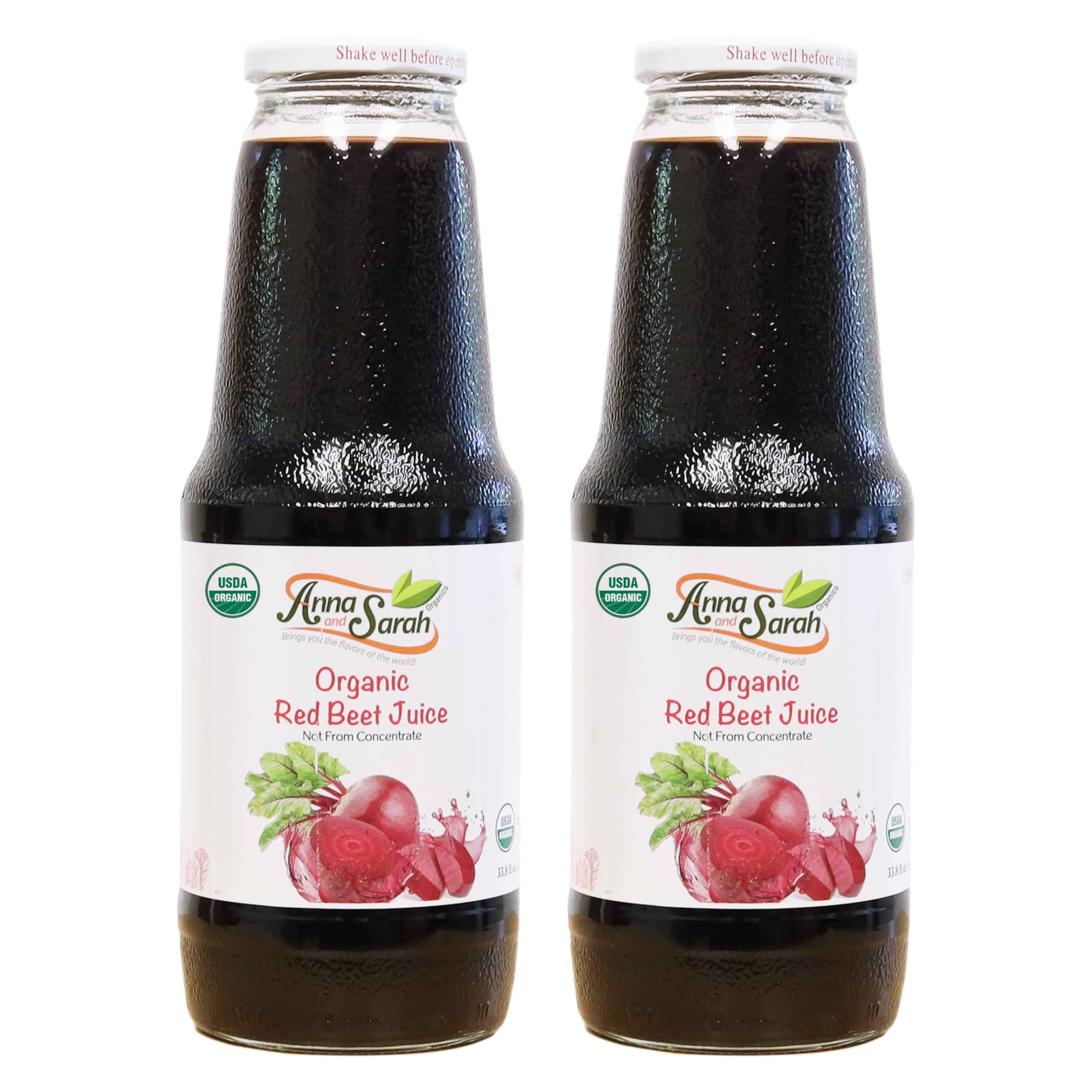 Organic Red Beet Juice 33.8 oz (2 Pack) - USDA Certified