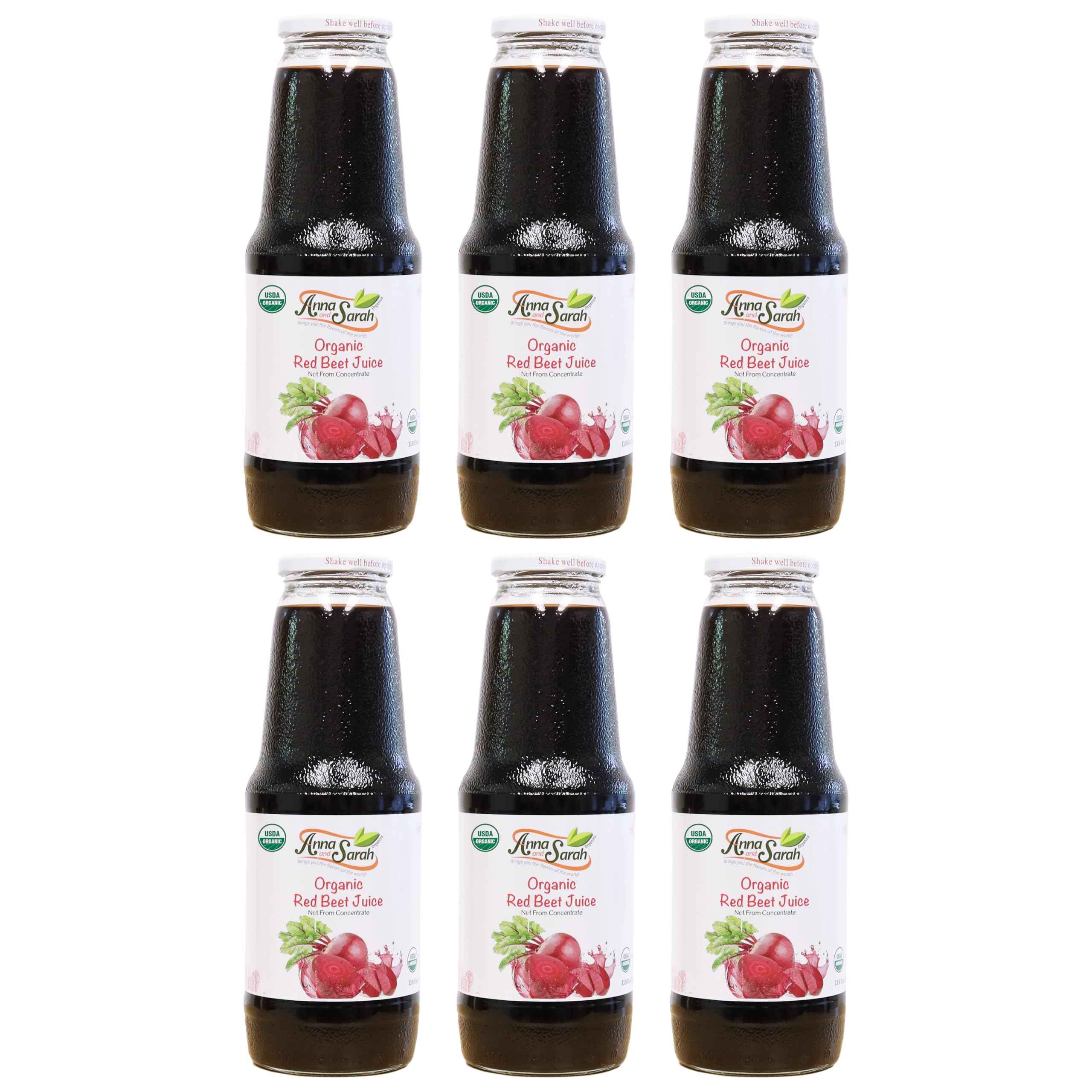 Organic Red Beet Juice 33.8 oz, 6 Pack - USDA Certified