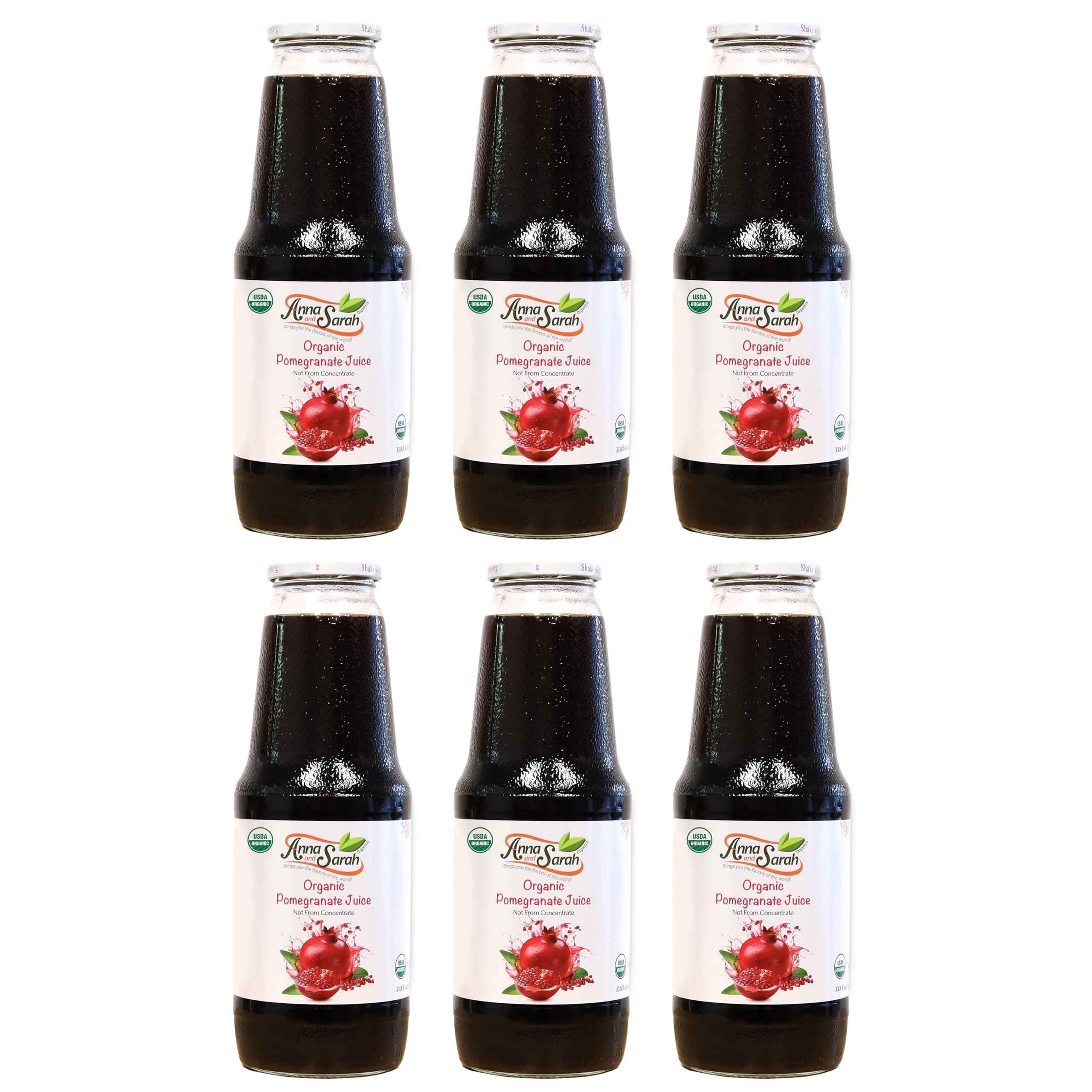 USDA Certified Organic Pomegranate Juice - 33.8 oz (6 Pack)