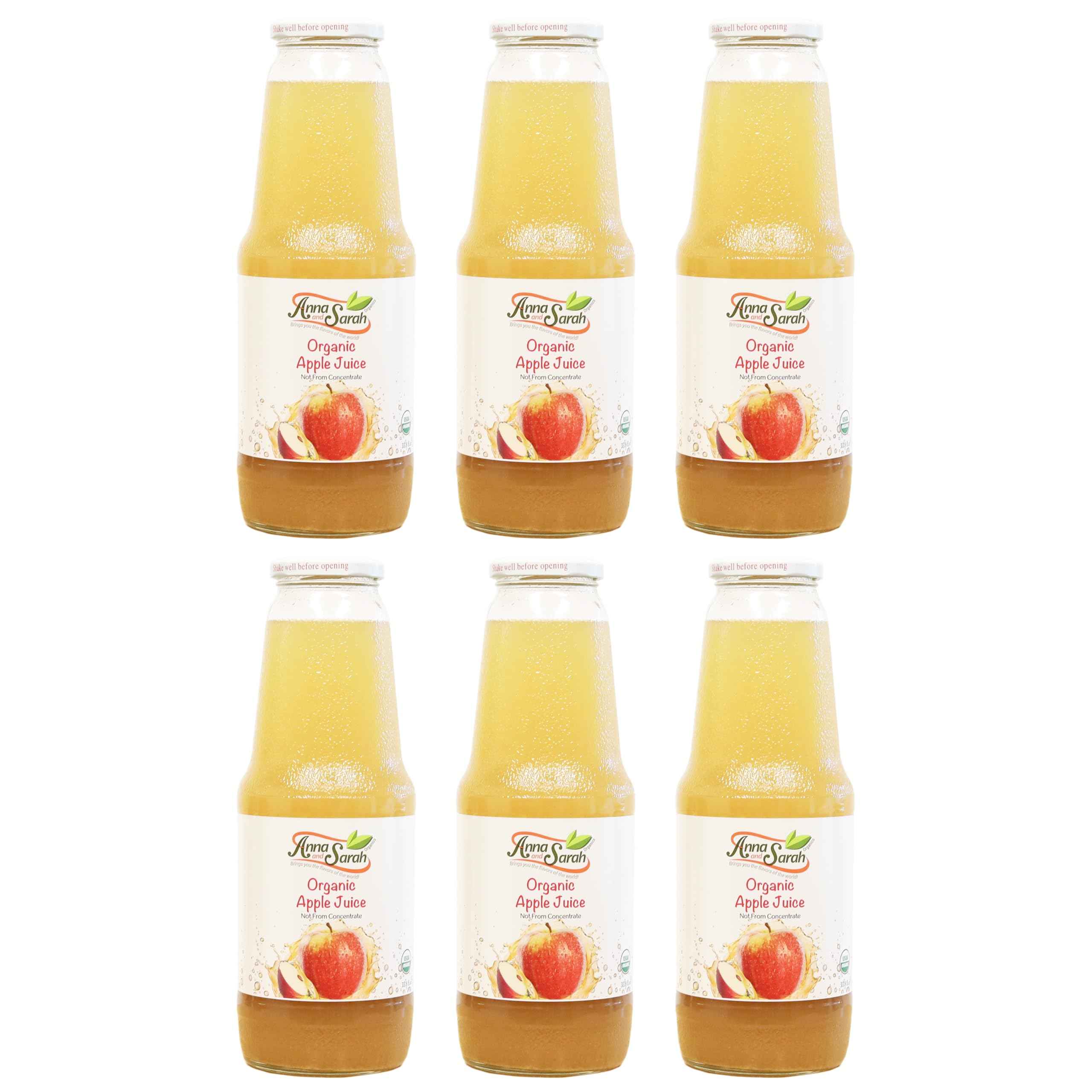 Organic Apple Juice 33.8 oz 6 Pack - No Sugar Added