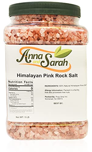 Anna and Sarah Himalayan Pink Rock Salt in Jar, 5 Lbs