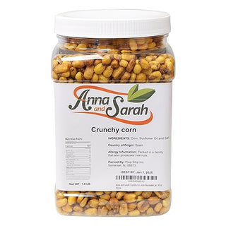Anna and Sarah Crunchy Corn- Roasted and Salted Corn Nuts-Natural Cravings - Original Toasted Corn Kernels Crunchy Snack in Reuseable Jar, 30 oz
