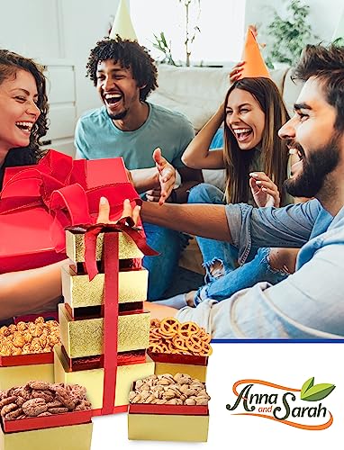 Tower Box, Caramel Popcorn, California Pistachio, Mini Pretzel, Cinnamon Pecan, Birthday Party, Gifts for Men, Fathers, Dad, Women, Friends