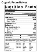 Organic Raw Pecan Halves & Pieces Nutrition Facts by Anna and Sarah