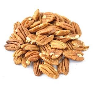 Organic Raw Pecan Halves & Pieces on the white ground by Anna and Sarah