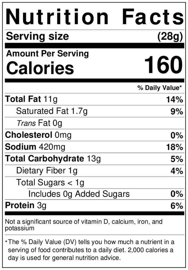 Wide Sesame Sticks Nutrition Facts by Anna and Sarah