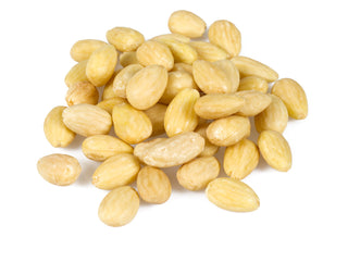Blanched Whole Almonds white background by Anna and Sarah