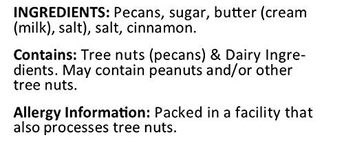 Cinnamon Pecans Ingredients Allergy Info by Anna and Sarah