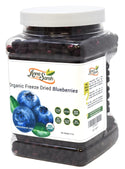 Organic Freeze Dried Blueberries in five pounds pack on the white ground left front by Anna and Sarah 