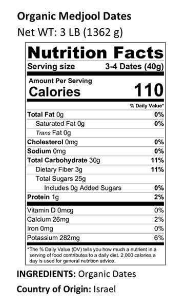 Organic Medjool Dates Nutrition Facts by Anna and Sarah