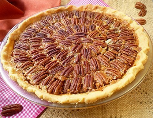 Pecan pie presented on the table prepared with organic pecans by Anna and Sarah